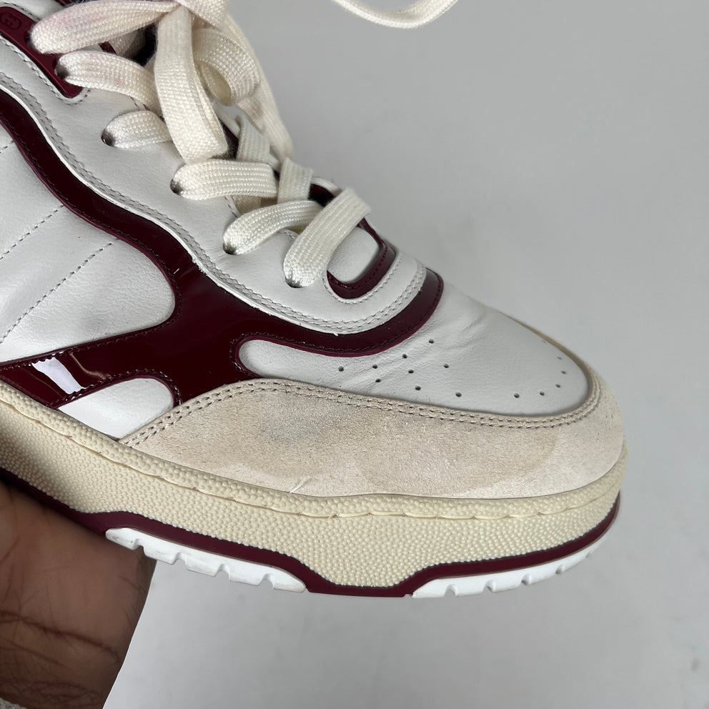 Gucci White/Maroon Re-Web Sneaker Size GG 11