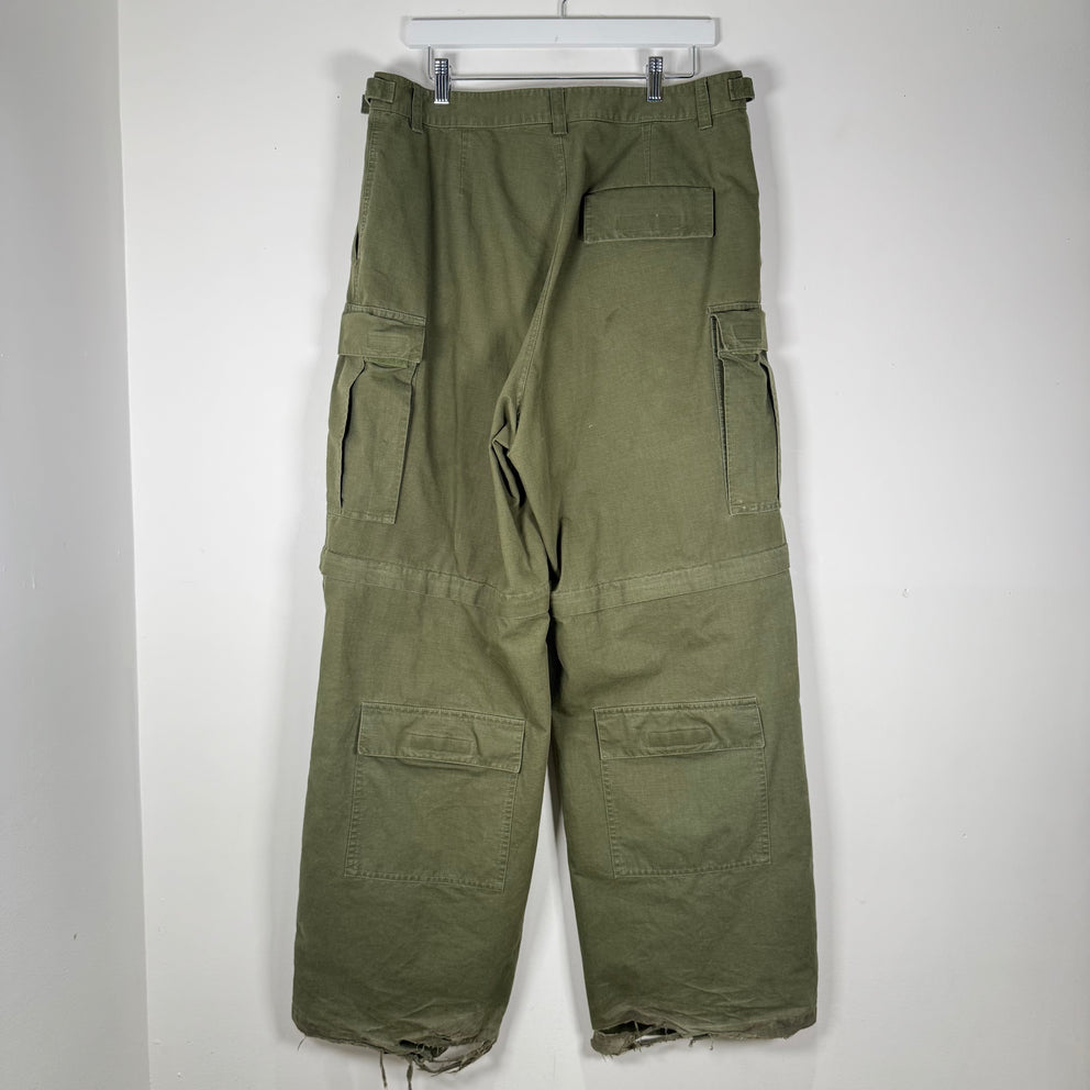 Balenciaga AW20 Green Convertible Cargo Pants Size 34