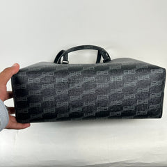 Balenciaga Black BB Monogram Tote Bag