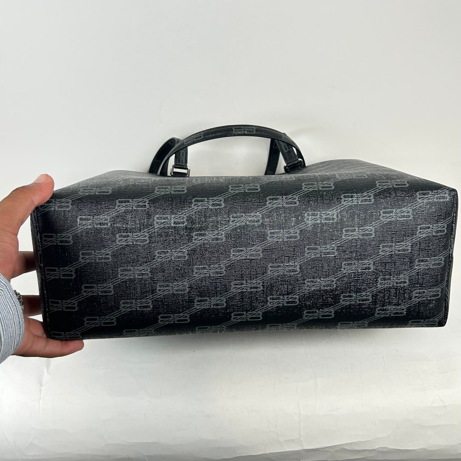 Balenciaga Black BB Monogram Tote Bag
