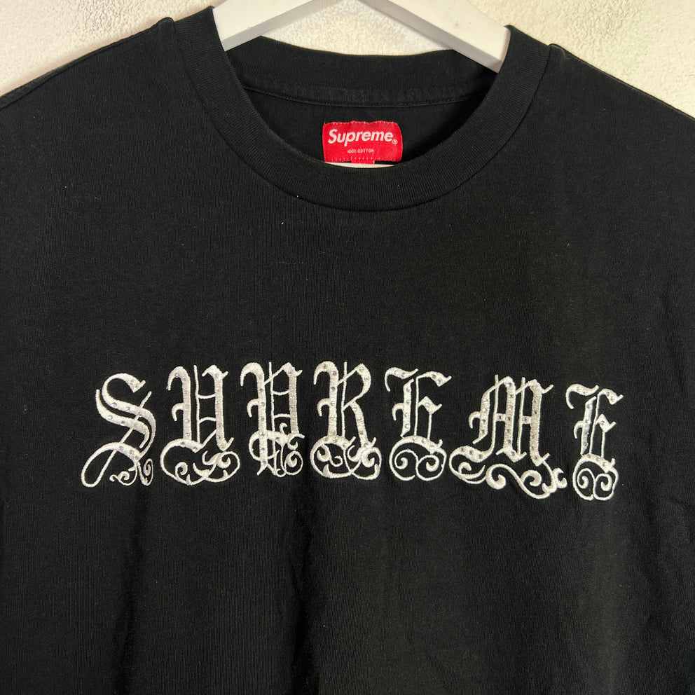Supreme Old English Rhinestone Logo T-Shirt