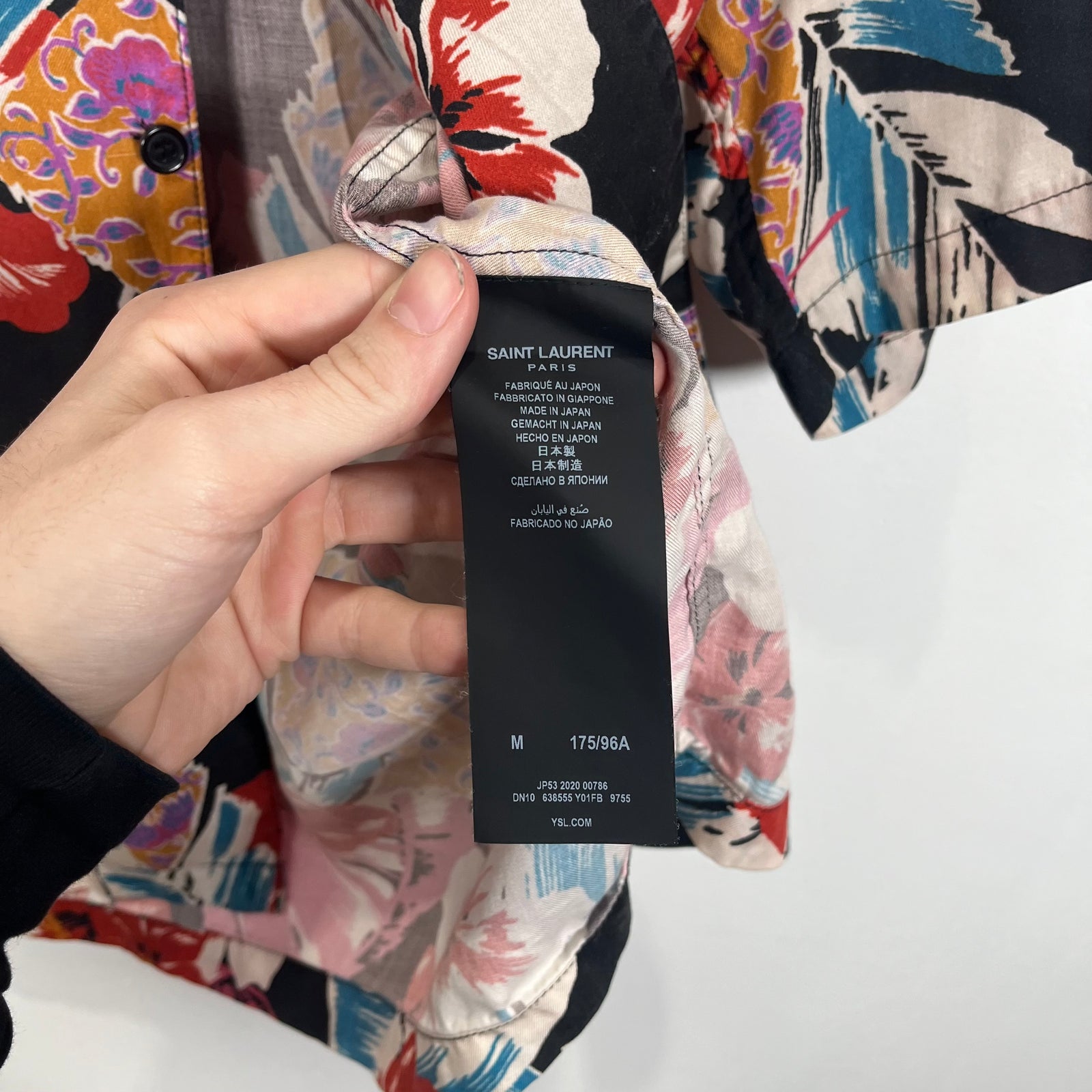 Saint Laurent Hawaiian Flower Button-Up Shirt Size M