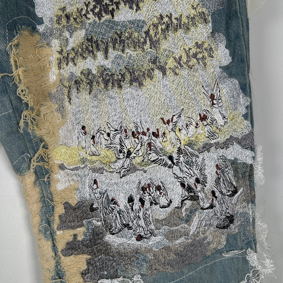 Who Decides War Eternal Heart Lace Jeans Size 36