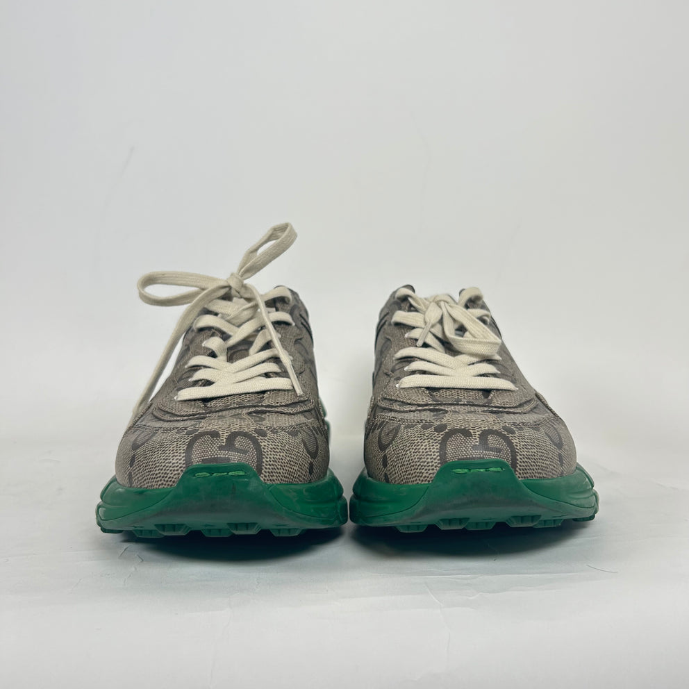 Gucci Green Jumbo GG Rhyton Sneaker Size 10.5