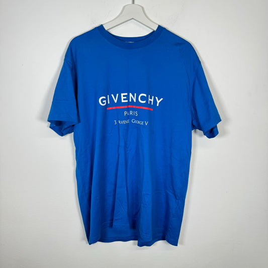 Givenchy Blue Paris Logo Tee Size S