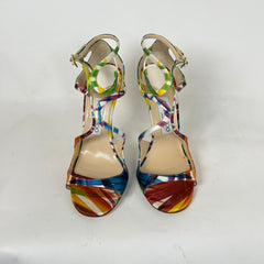 Jimmy Choo Multicolor Satin Sandals Size 37