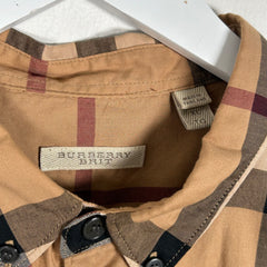 Burberry Brit Plaid Print Button-Up Dress Shirt Size XL