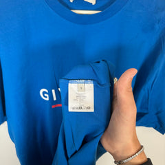Givenchy Blue Paris Logo Tee Size S