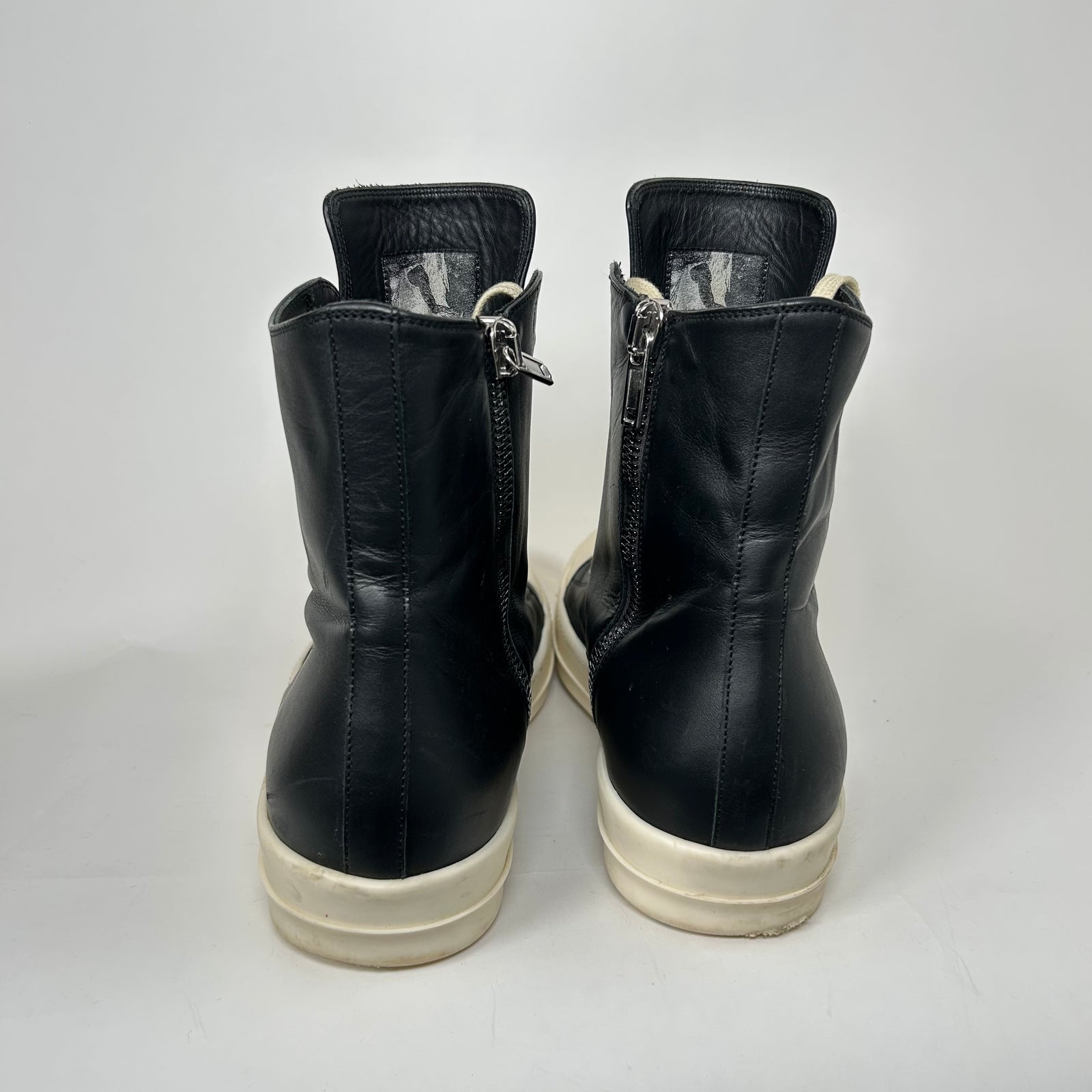 Rick Owens Black Leather High-Top Ramones Size 45.5