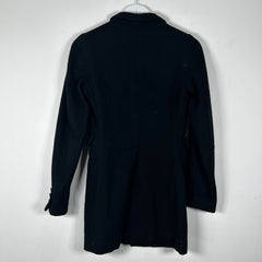 CDG Black Wool Trench Coat Size XXS