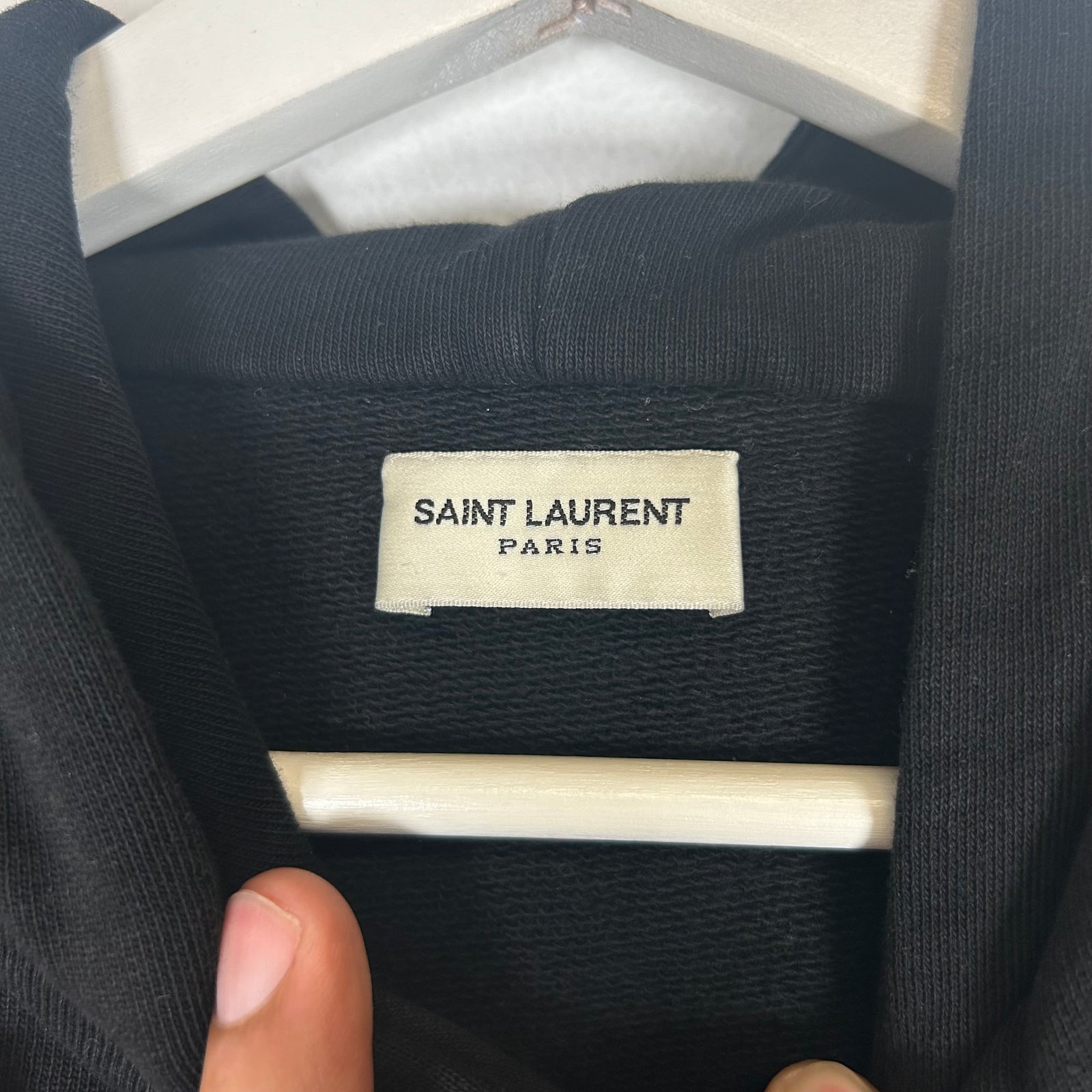 Saint Laurent Black Logo Hoodie Size L