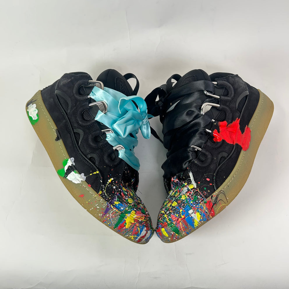 Lanvin x Gallery Dept Black Paint Splatter Curb Sneaker Size 43