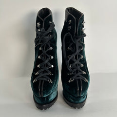 Alaïa Velvet Pump Boots Size 37.5