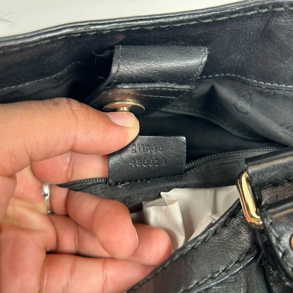 Gucci Vintage Black Guccissima Sukey Handbag