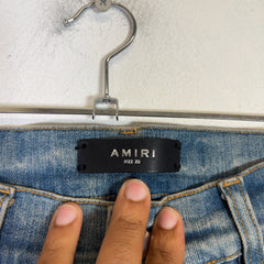 Amiri Clay Indigo Bandana Art Patch Denim Jeans