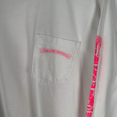 Chrome Hearts White/Pink Logo Long-Sleeve Shirt Size L