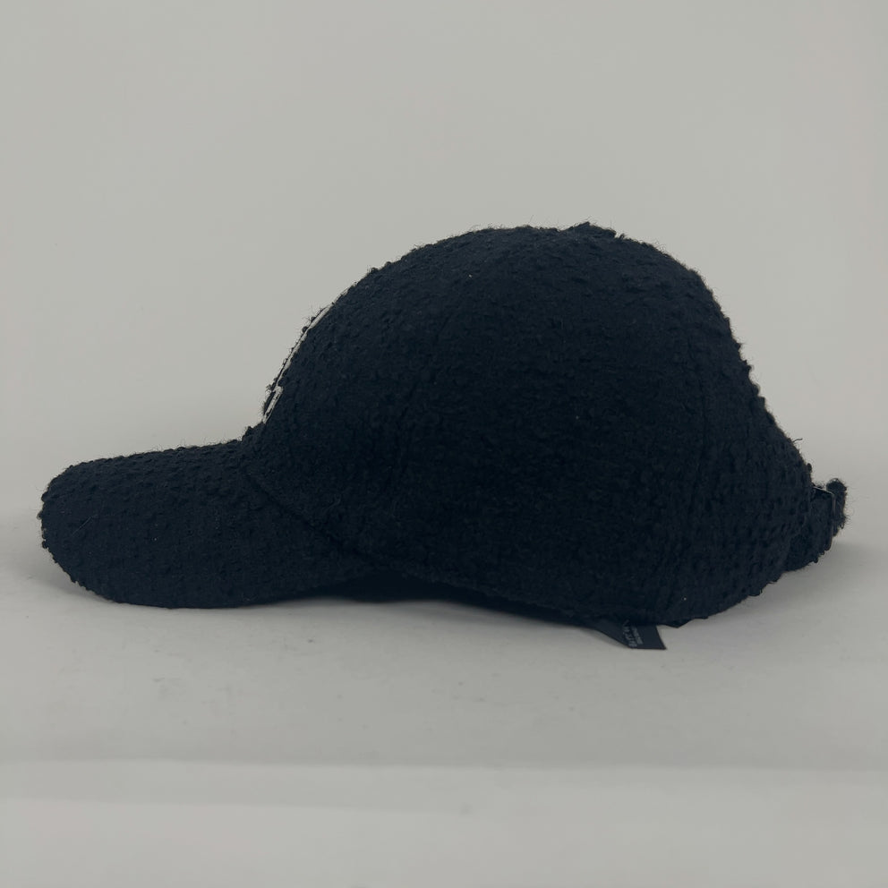 Saint Laurent Distressed Tweed 'SL' Logo Hat