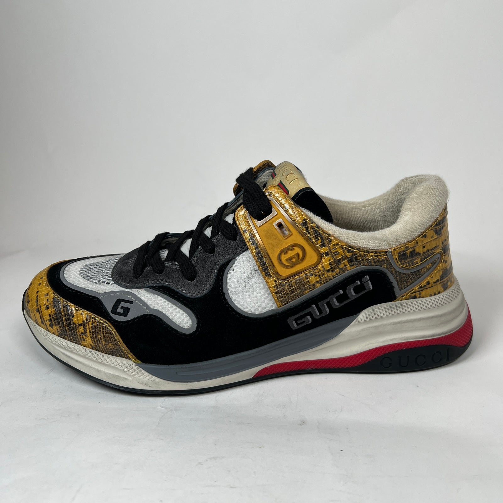 Gucci Ultraspace Yellow Tejus Printed Sneaker Size GG 8.5