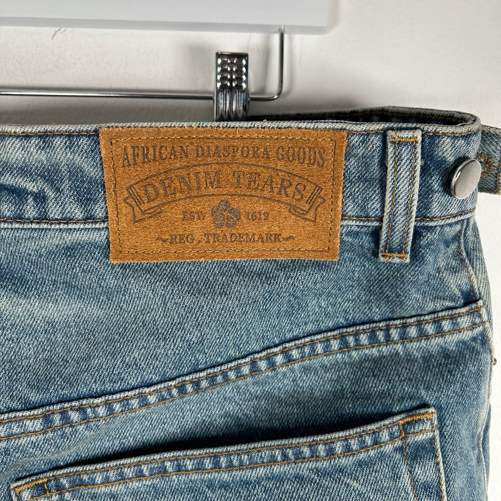 Denim Tears Wreath Logo Denim Shorts Size 38