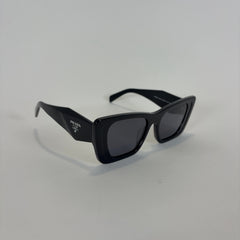 Prada Plaque Logo Wide Cat Eye Sunglasses
