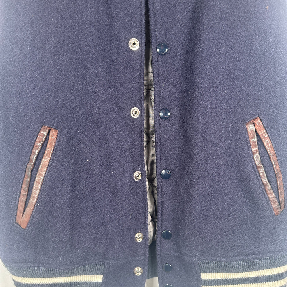 The Brooklyn Circus Navy Wool Varsity Vest Size M