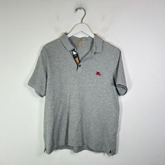 Burberry Grey Logo Polo Shirt Size M