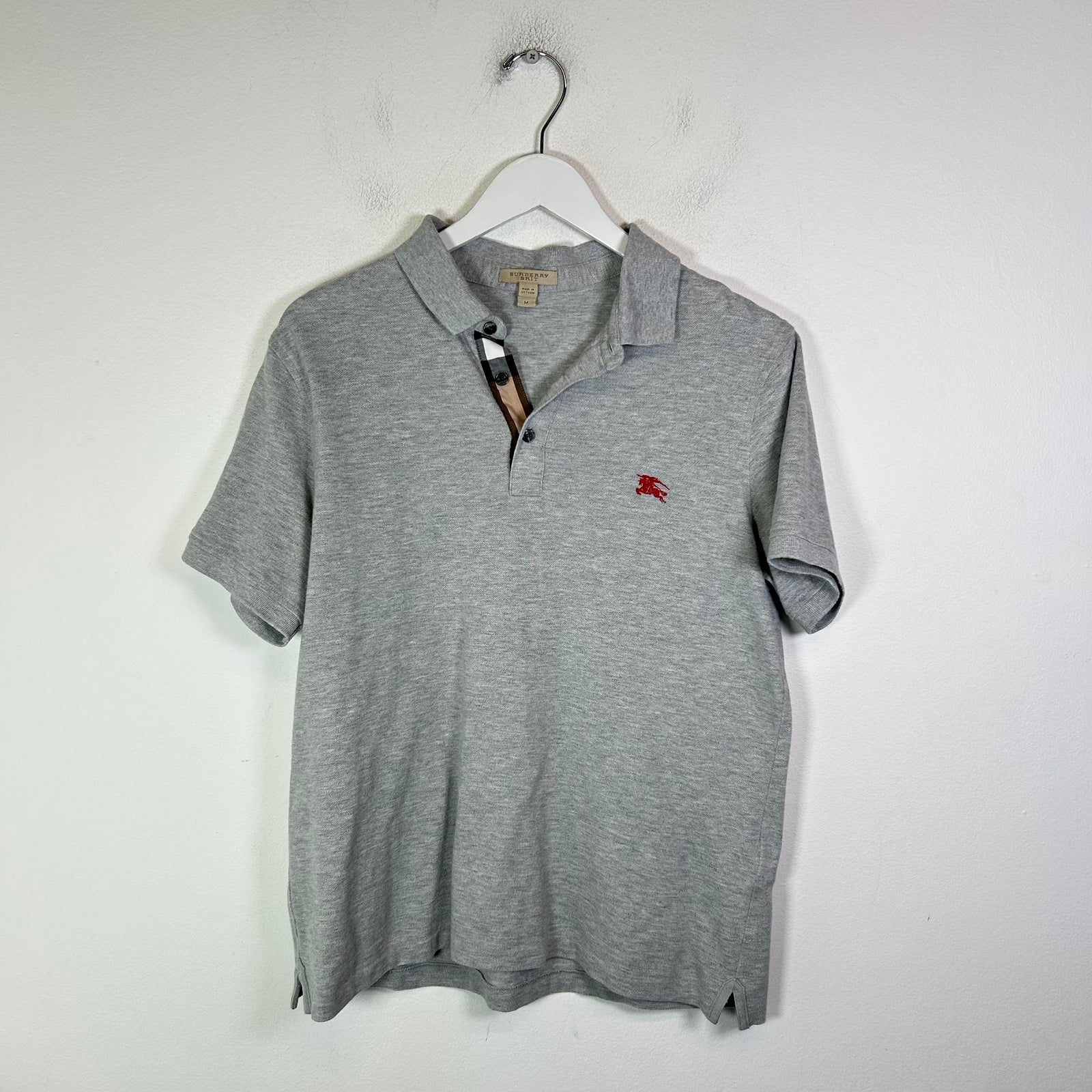 Burberry Grey Logo Polo Shirt Size M