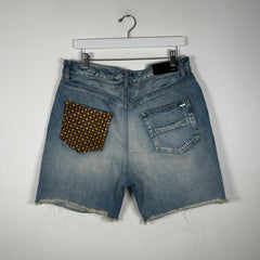 Amiri Patchwork Cut-Off Shorts Size 32