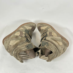 Isabel Marant Beige Leather Suede Bekket Sneaker Size 40