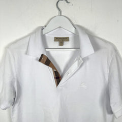Burberry 1/4 Button White Polo