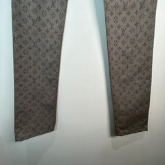 Louis Vuitton Grey Monogram Logo Slim Jeans Size 29