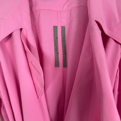 Rick Owens Phlegethon SS21 Pink Silk Trench Style Jacket Size M