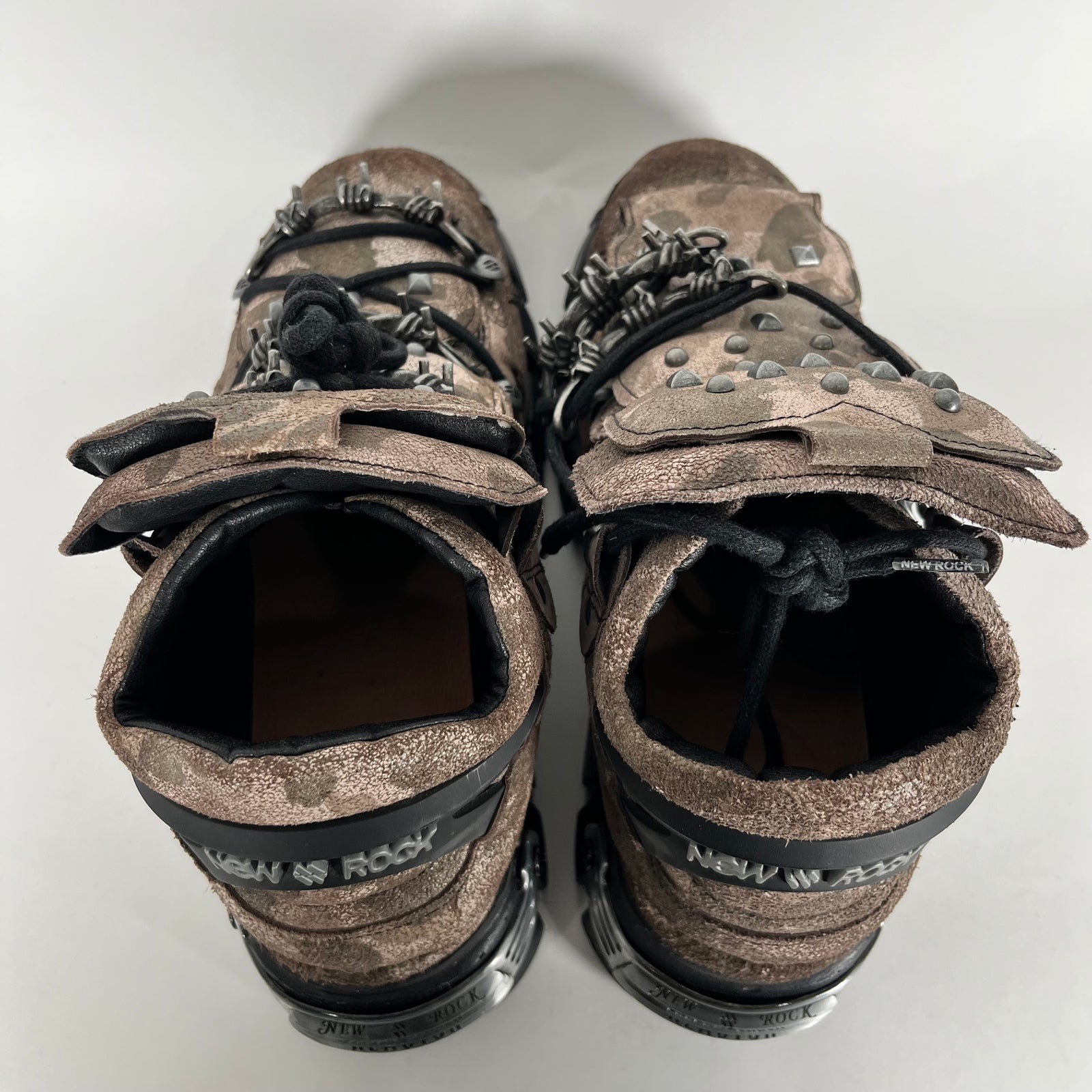 New Rock x Jaded London Distressed Camo Guerilla Tower Boots Size 12