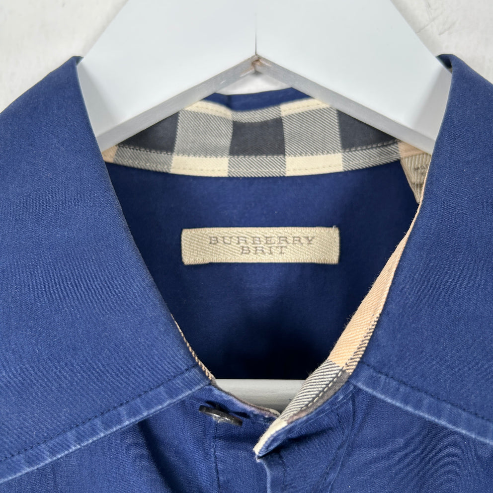 Burberry Brit Navy Button Up Shirt SIze M