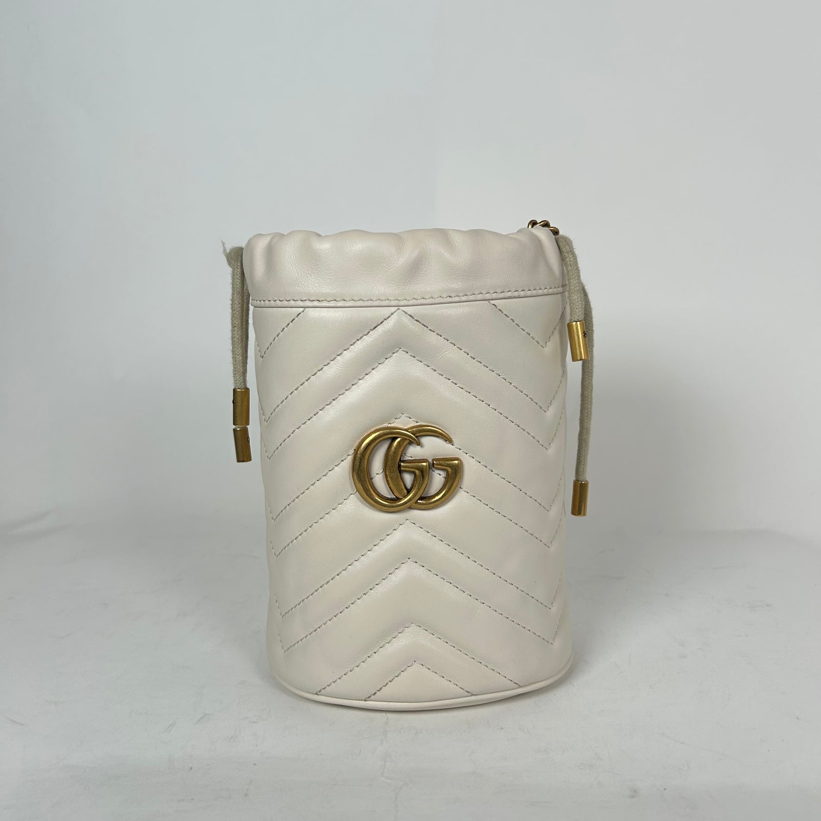 Gucci Marmont White Marmont Mini Bucket Bag