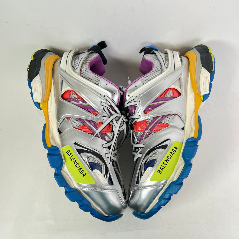 Balenciaga Metallic Silver Multicolor Track Sneaker