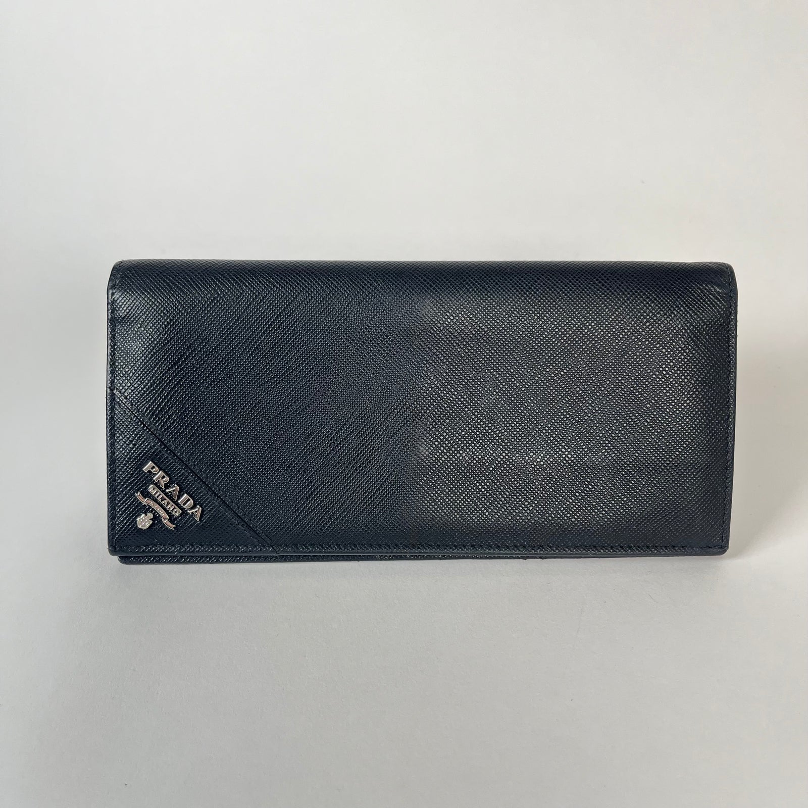 Prada Black Saffiano Leather Long Wallet