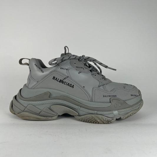 Balenciaga Grey All Over Logo Triple S Size 41