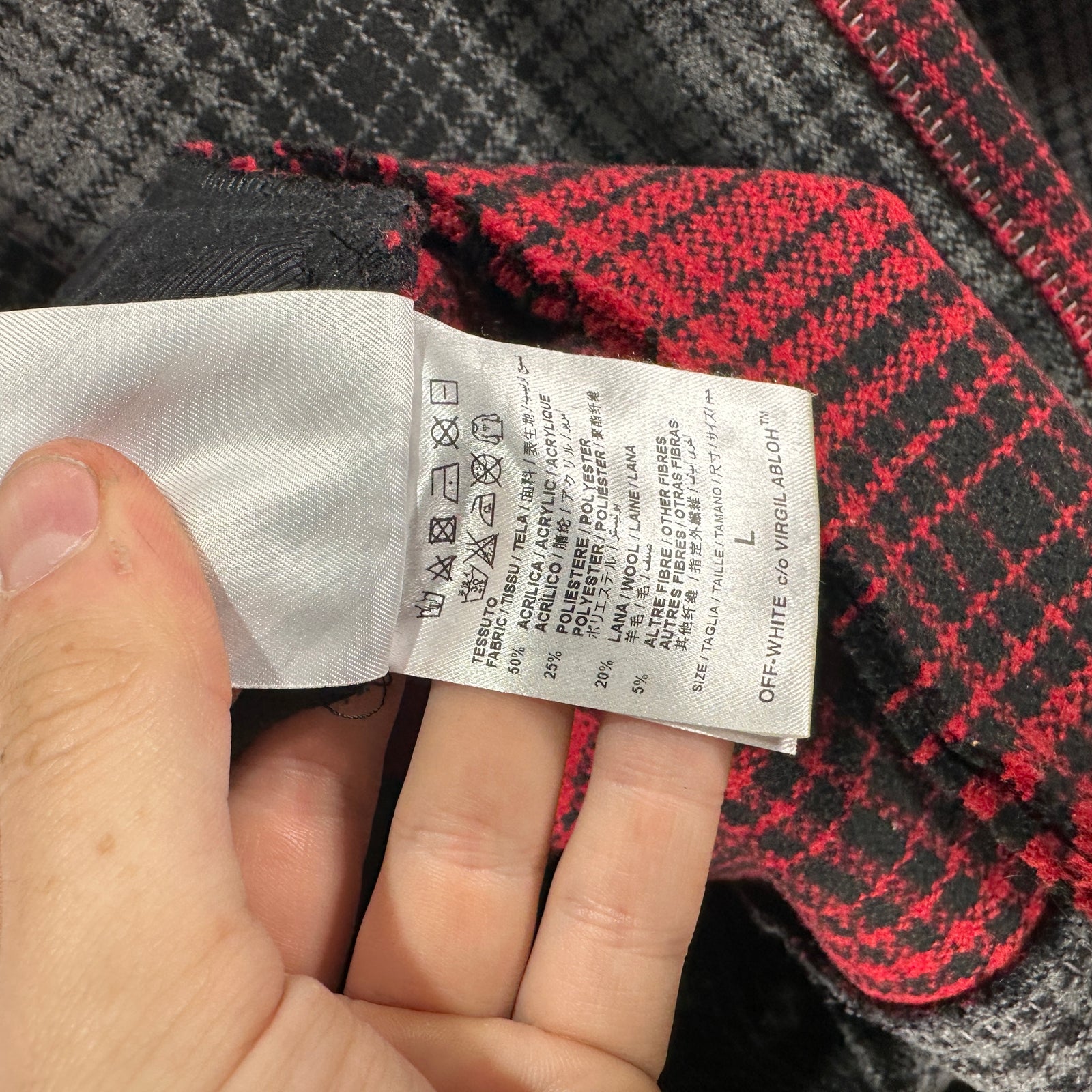 Off-White Patchwork Heavy Wool Flannel Size Large