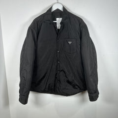 Prada Re-Nylon Plaque Logo Puffer Shirt Size XL