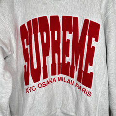 Supreme Ash Grey Cities Arc Crewneck Size M
