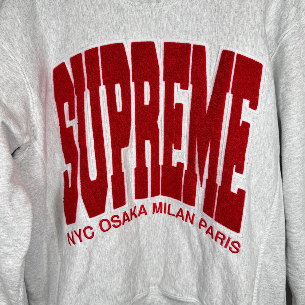 Supreme Ash Grey Cities Arc Crewneck Size M