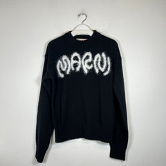 Marni Black/White Intarsia Wool Sweater Size 46