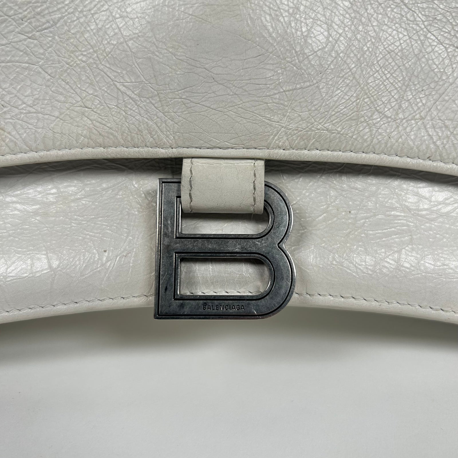 Balenciaga White Small Crush Chain Bag