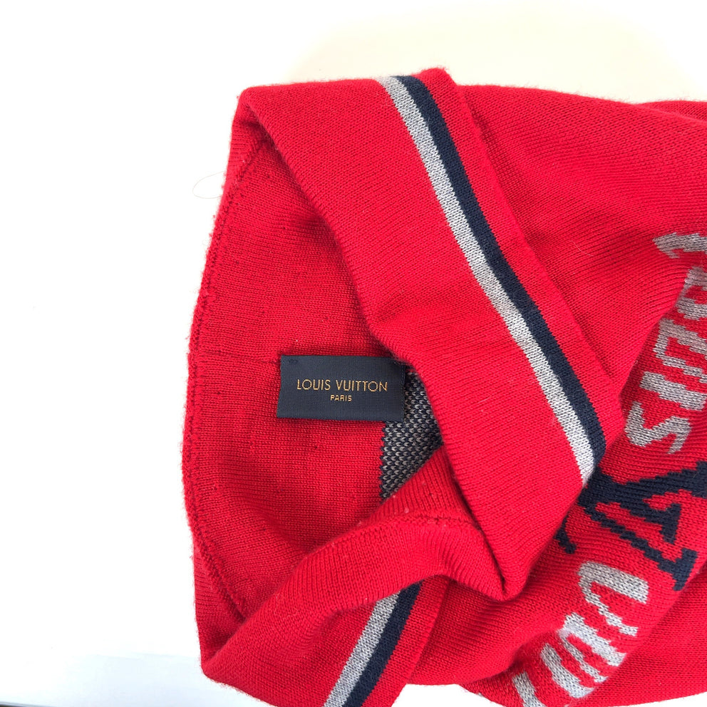 Louis Vuitton Red Wool Logo Beanie