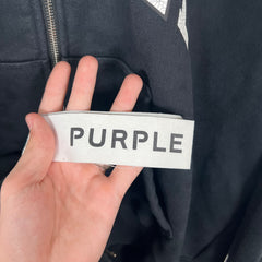 Purple Black Logo Zip-up Hoodie Size M