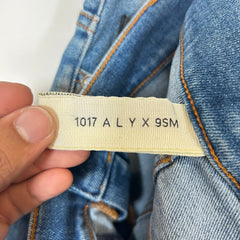 1017 Alyx Mid Blue Super Skinny Treated Jeans Size 34