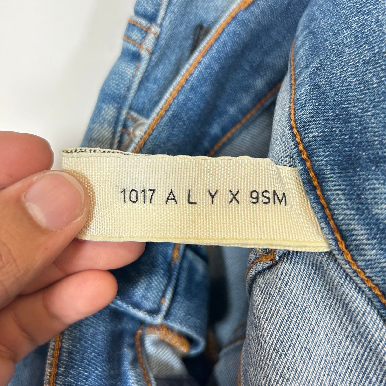 1017 Alyx Mid Blue Super Skinny Treated Jeans Size 34
