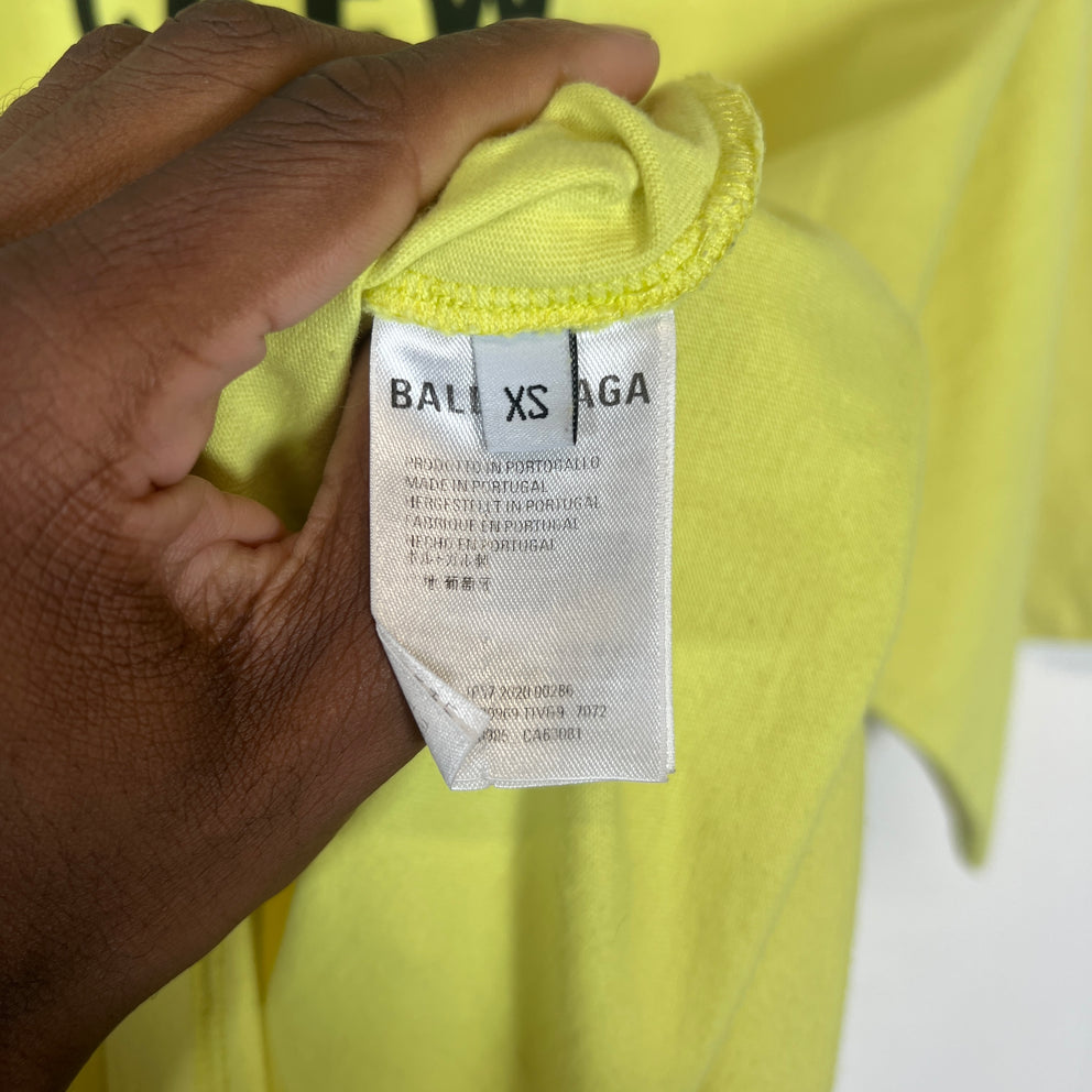 Balenciaga Neon Crew Logo T-Shirt Size XS