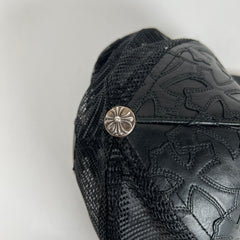 Chrome Hearts Black Leather Cemetery Cross Hat